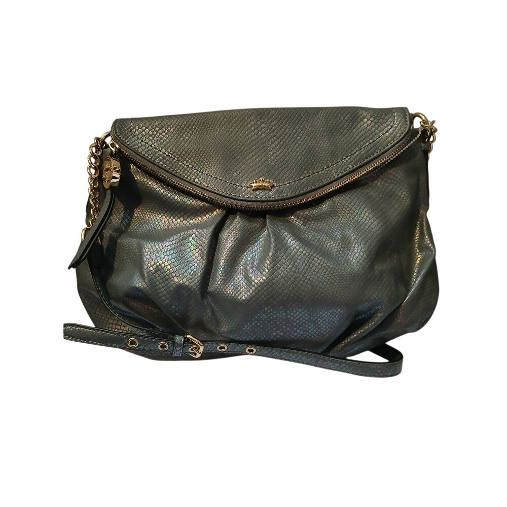 Vinage‎ Juicy Couture Metallic Snake Embossed Crossbody Shoulder Bag Gold Chain
